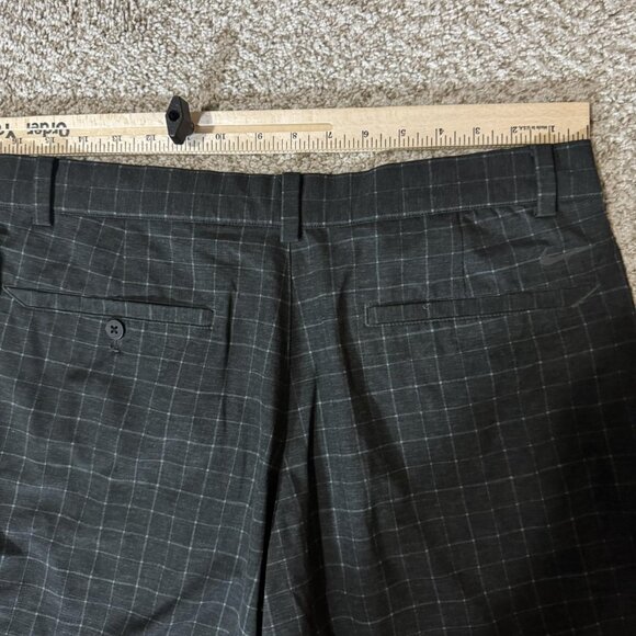 Nike Golf Chino Shorts Mens 34 Charcoal Gray Windowpane Flat Front Dri-FIT Golf - Picture 6 of 8